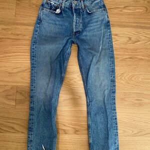 Agolde Riley high rise straight crop in haven 25